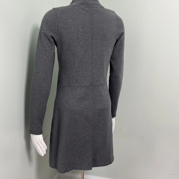 Everlane Gray Cotton Mock Neck Dress Size Small Shirt Dress Casual - Picture 8 of 10